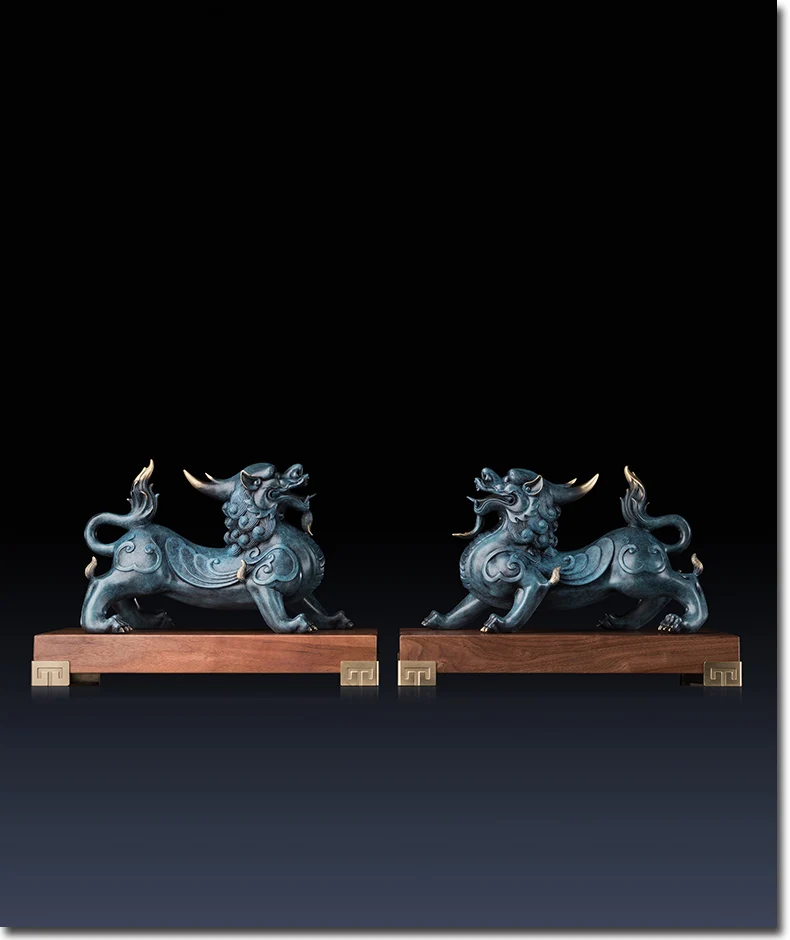 Verkaufen Bringen In Reichtum Und Schatz # Office Home ZIMMER Geld Zeichnung Wirksam Talisman -2 Retro Drachen PI XIU FENG SHUI Messing Statue