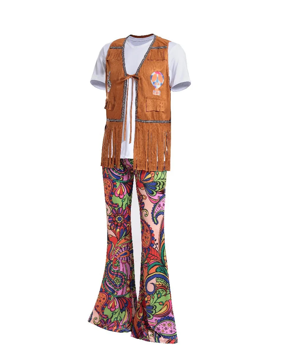 Для мужчин и женщин 60 s/70 s ретро хиппи Groovy танцы Groovy Hippy Дискотека причудливые наряжаться в костюм сильфоны маскарадные костюмы для вечеринки