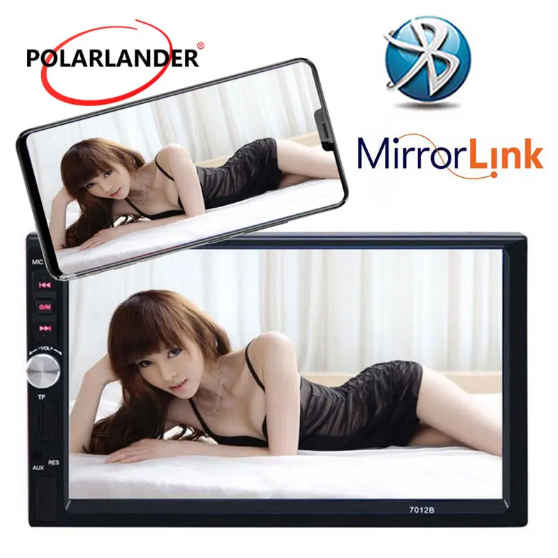 Зеркало Ссылка 7 дюймов HD Bluetooth автомобиля стерео радио FM MP5 MP4 плеер сенсорный
