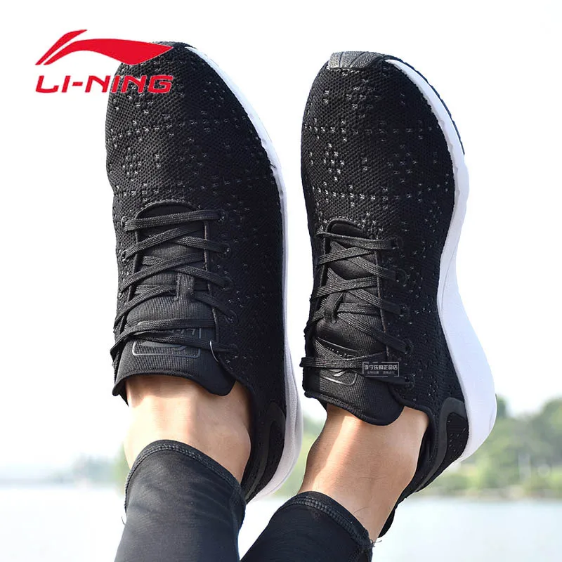 Li-Ning/Мужская обувь для отдыха в стиле вереск; спортивная обувь из моно-пряжи с противоскользящей подкладкой; дышащие кроссовки; AGCM055 SJAS17