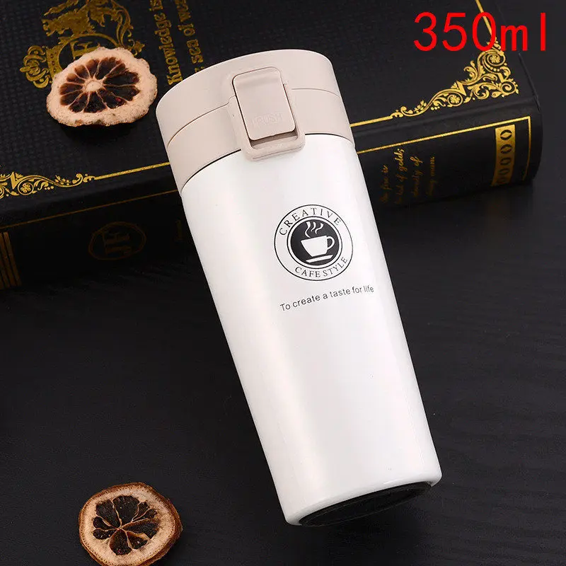 380ml White Вакуумная колба из нержавеющей стали, изолированный контейнер для бутылок, вакуумный термос, бутылка для воды, чашка для путешествий на открытом воздухе, BPA бесплатно - Цвет: 380ml White