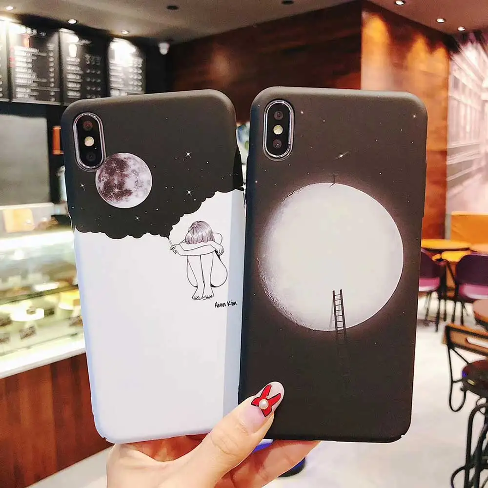 Boucho Мода пространство Лун светящийся чехол для iphone XS MAX XR X 8 7 6 S plus Млечный Путь