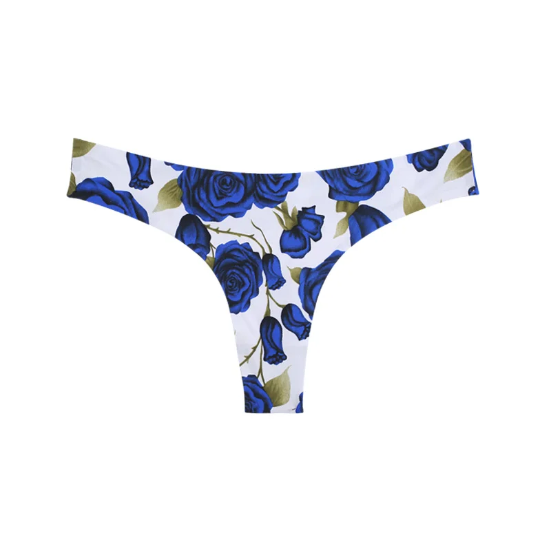 Rose Floral Blue Wealurre стринги новые трусы женские Бесшовные T трусики стринги женское сексуальные намекает интим сексуальные трусики бесшовные нижнее белье шорты женские стринги женские трусы женские - Цвет: Rose Floral Blue