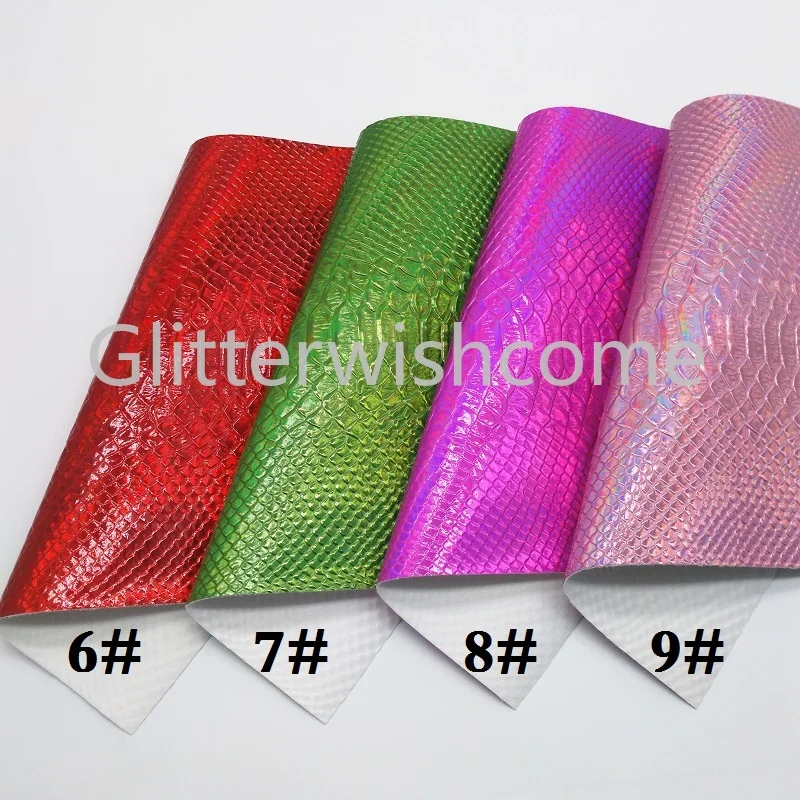 Glitterwishcome 21X29 см A4 размер винил для бантов переливающееся тиснение змеиная кожа Fabirc искусственная кожа листы для бантов, GM333A
