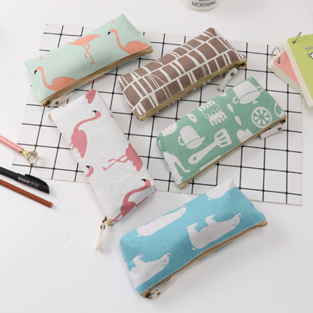 1 шт. милый мультяшный пенал с фламинго чехол для ручки сумка на молнии карандаша