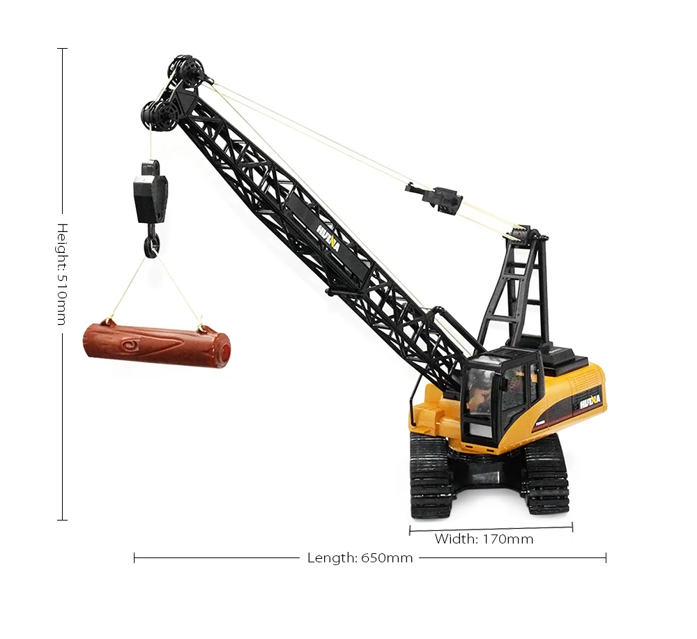 Радиоуправляемые грузовики HUINA Toys 1572 1:14 15CH RC сплав кран инженерный грузовик RTR подвижные латексные стрелы крюк механический звук RC грузовики