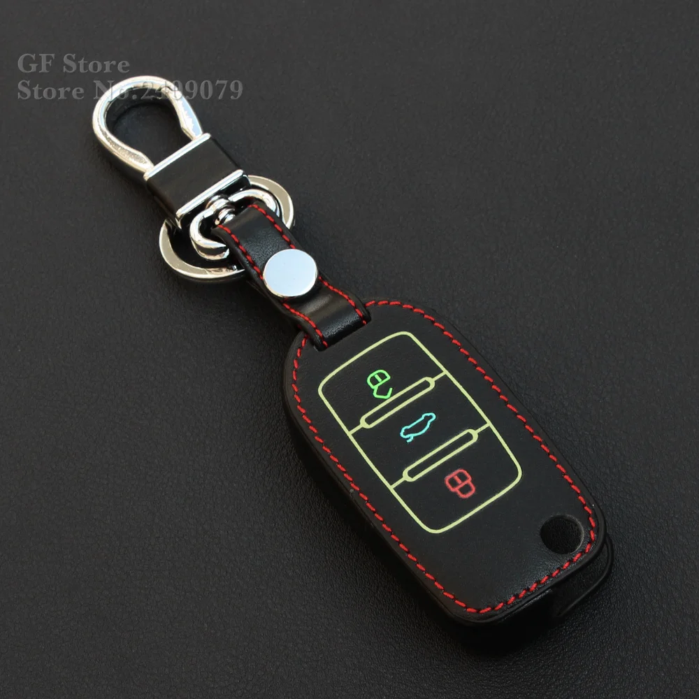 Модный чехол из натуральной кожи для автомобильного ключа Volkswagen VW GOLF 4 5 6 Passat B5 B6