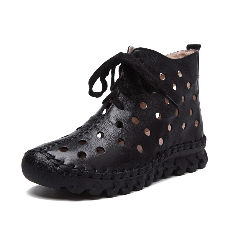 Fujin обувь сезон весна-лето женские ботинки из натуральной кожи ботильоны на