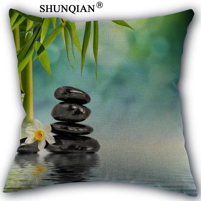 Pillowcase Zen Stone Подушки Детские случае пользовательские хлопок лен Площадь декоративные Наволочки чехол на молнии 45x45 см одна сторона - Цвет: Pillowcase