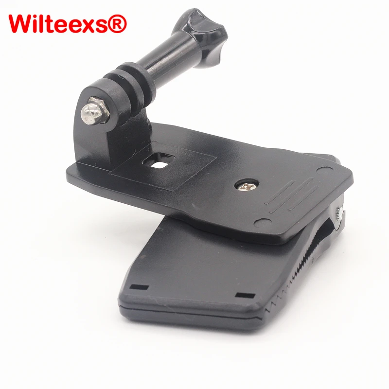WILTEEXS 360 градусов быстросъемный поворотный рюкзак с зажимом для GoPro Hero 2 3 4 5 xiaomi yi 4k Спортивная Экшн-камера