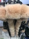 SQXR мех натуральный Лисий мех пальто зима вся кожа натуральный Лисий мех пальто с настоящей подкладка из кролика - Цвет: Шампанское