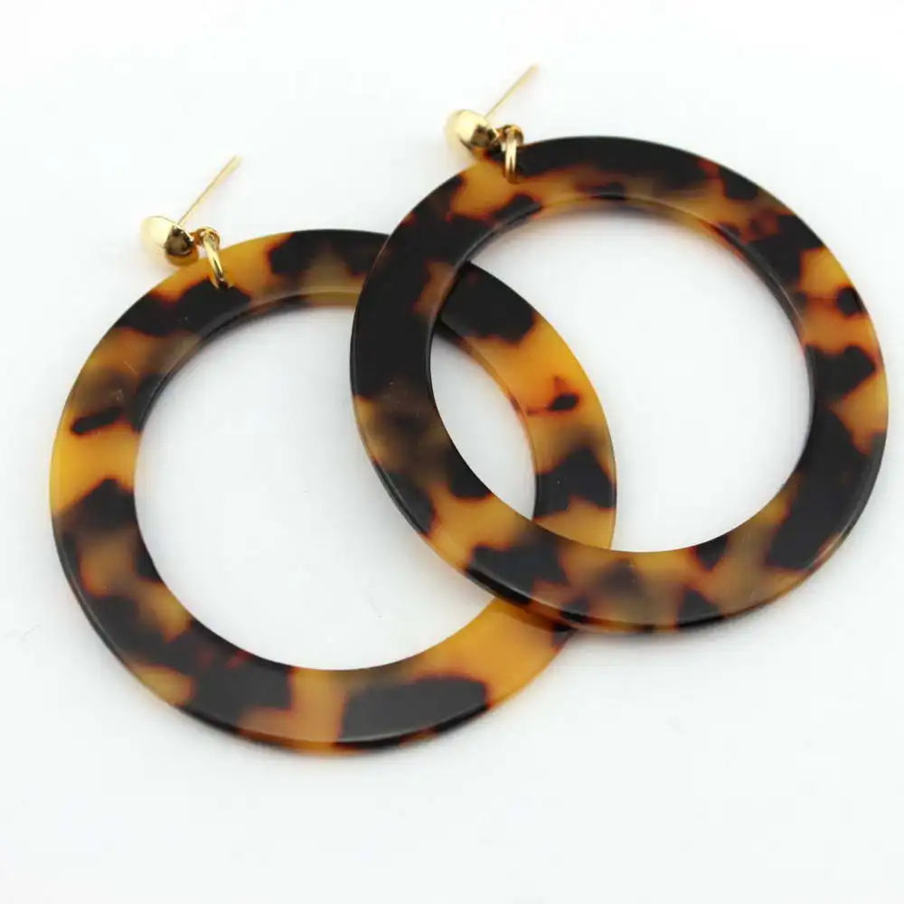 Большие Акриловые леопардовые овальные массивные серьги для женщин