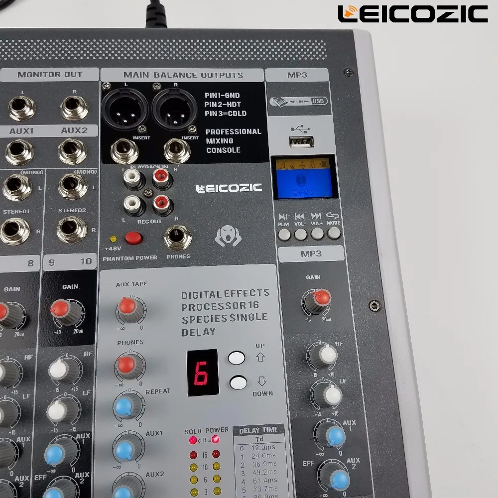 Leicozic HM12-USB аудио микшер цифровой процессор эффектов аудио Профессиональный микшерный пульт караоке микшер сцены смесители live
