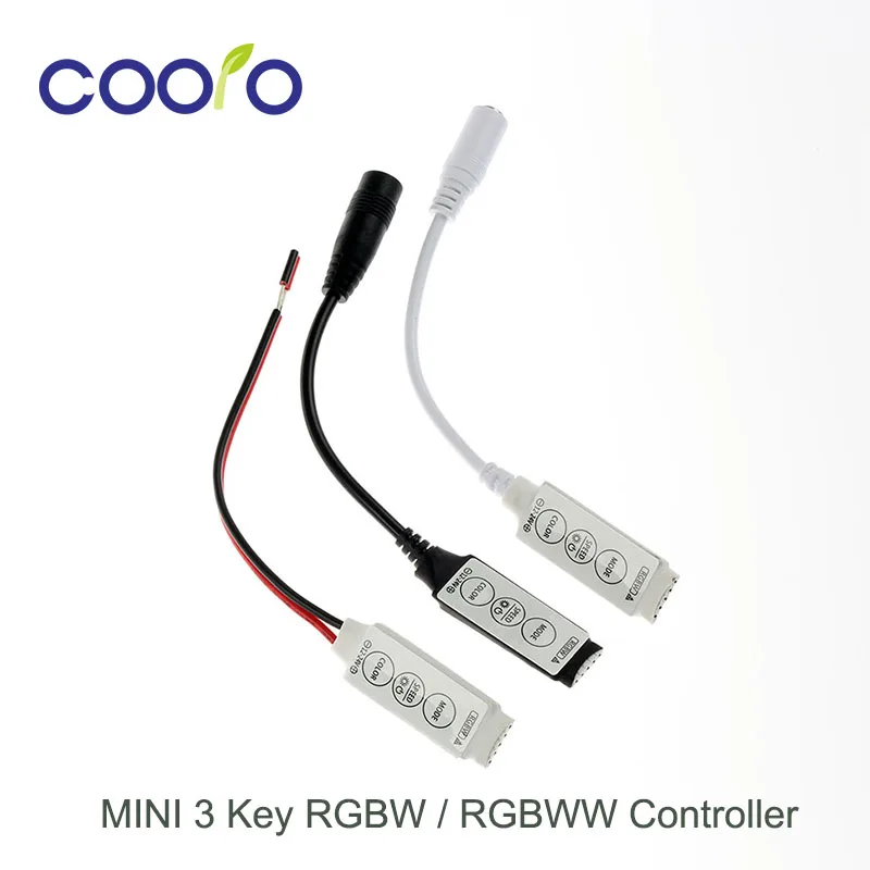DC12V 3 клавиши мини rgbw led контроллер Диммер с DC гнездовой вилкой для RGBW/RGBWW