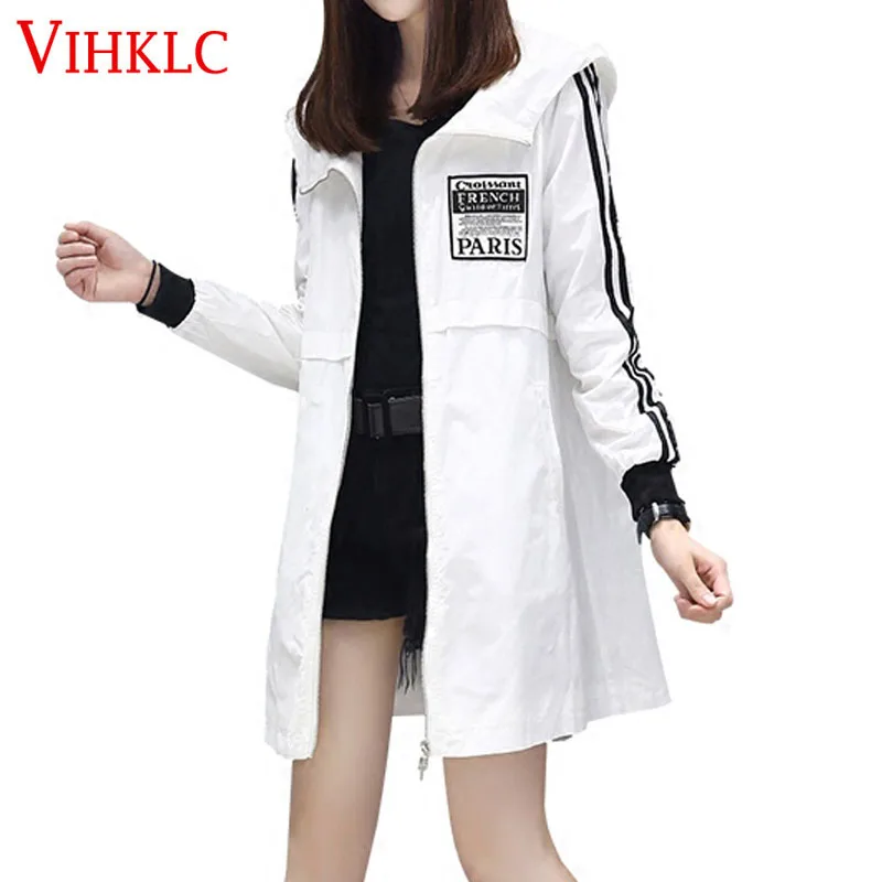 Женское пальто ветровка 2017 новая весенняя плюс размер модный тренд с капюшоном