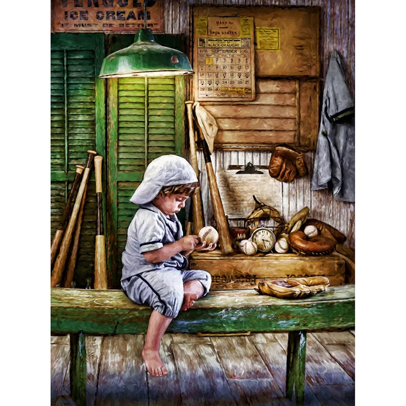 Алмазная живопись бейсбольный мальчик 5D сделай сам рукоделие вышивка крестиком