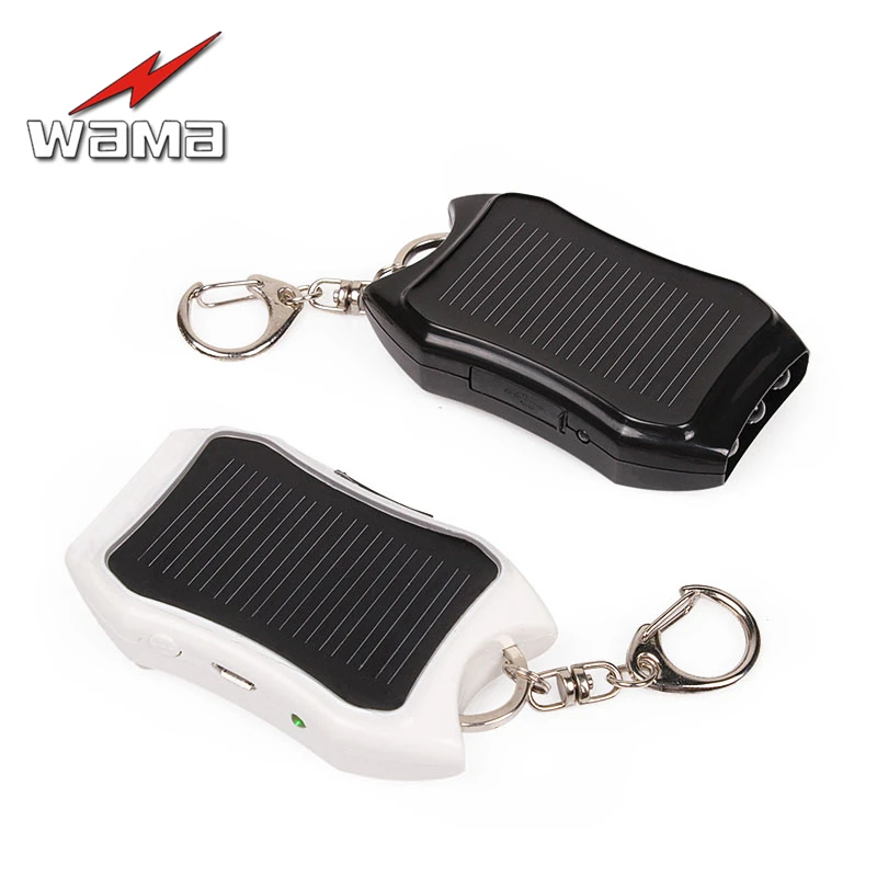 

Wama Solar Panel Power Bank USB Power Bank Real 800mAh Waterproof Outdoors External Portable Panels LED Light Key Accessories