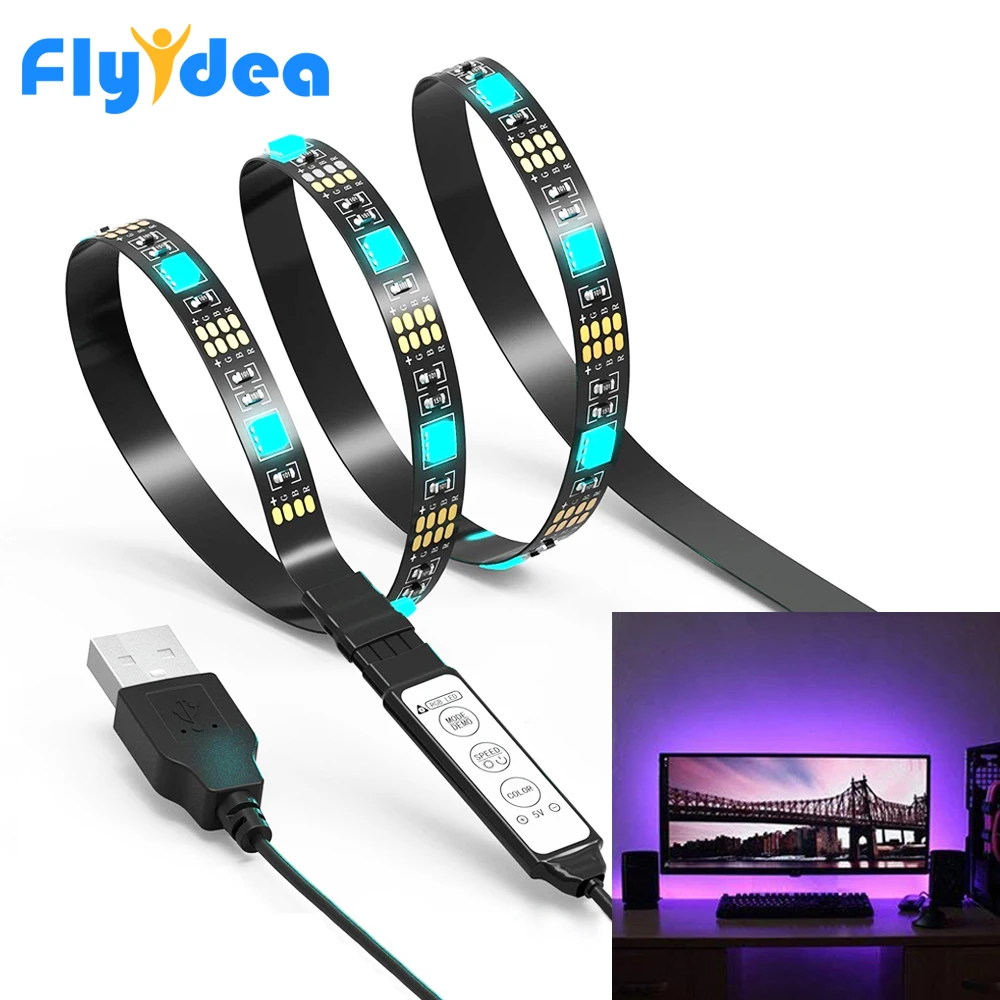 Гибкая светодиодная лента 5050 5 в постоянного тока USB Светодиодная для подсветки