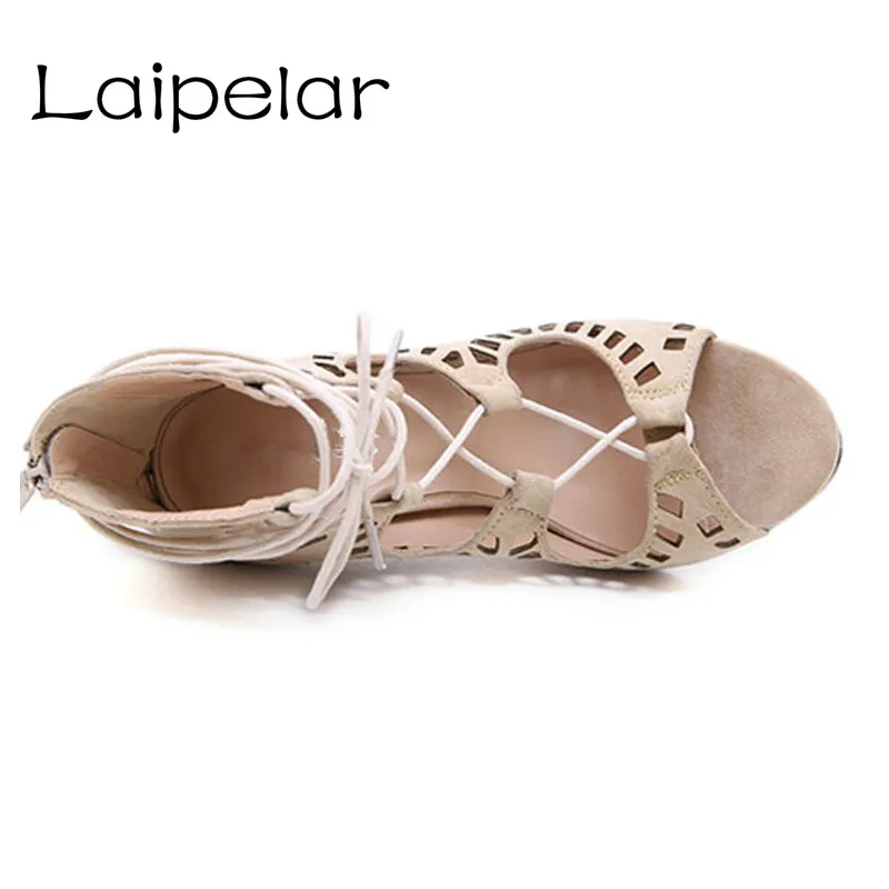 

Women Pumps Brand Designer High Heels Cut Outs Lace Up Open Toe Party Shoes Woman Gladiator Sandals Women Ladies Zapatos Mujer