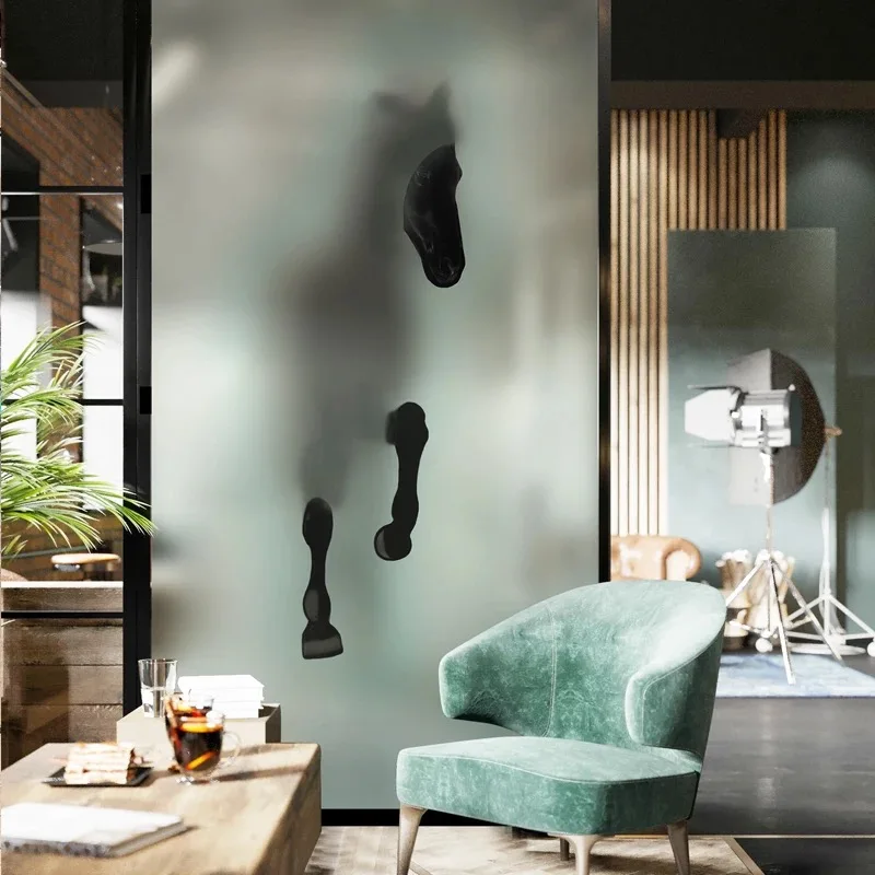 3D арт лошадь олень витражная Пленка Конфиденциальности наклейки на окна