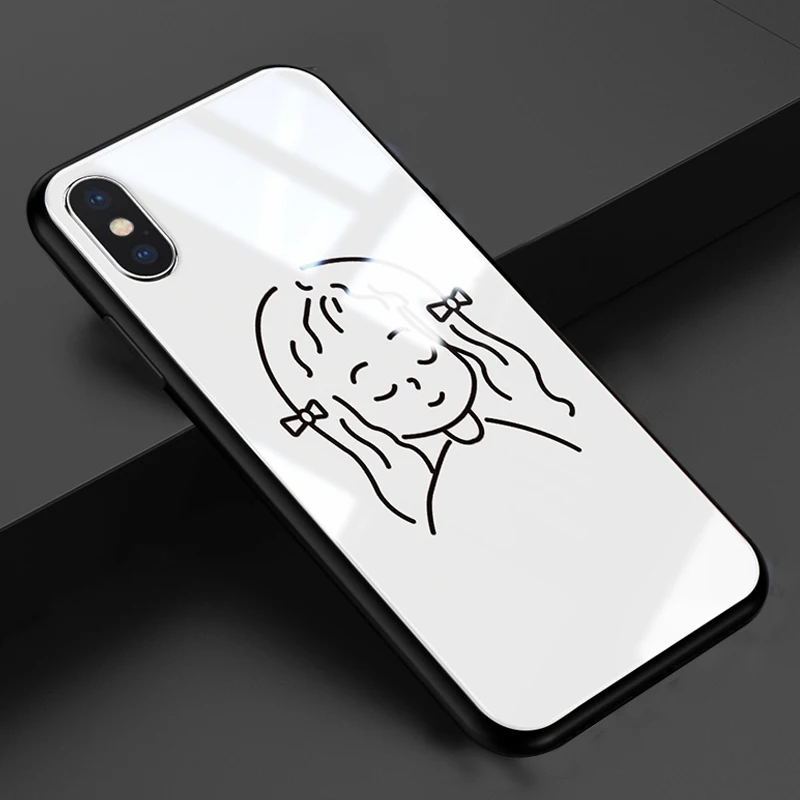 tianxinshaonv Чехол Vpower для iPhone XS Max, чехол из закаленного стекла для телефона, схема разборки для девочек и мальчиков, задний стеклянный чехол для iPhone X XS MAX XR - Цвет: tianxinshaonv