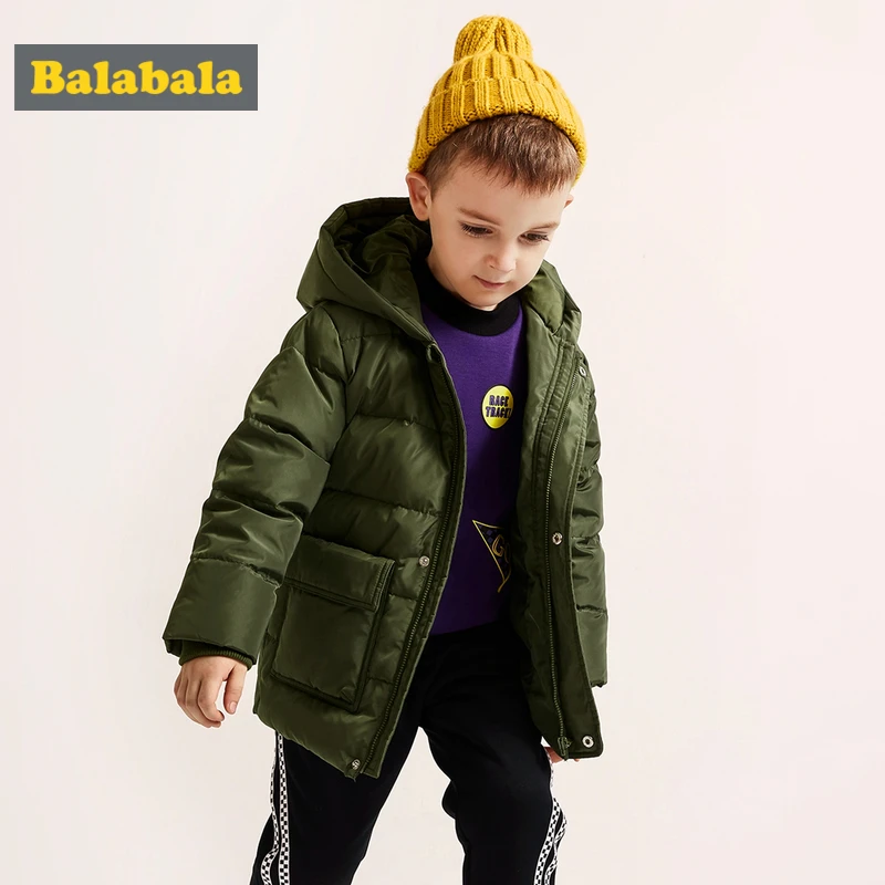 Balabala Toddler Boy Lighweight Down Jacket with Applique Children Kid Hooded Puffer Zip Polyester Lined Ribbed Cuff |