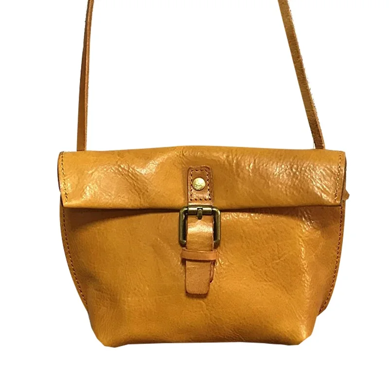 Винтажная дизайнерская женская сумка седло из натуральной воловьей кожи