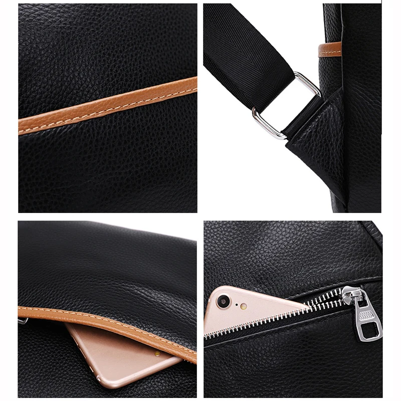 Женский рюкзак из натуральной воловьей кожи сумка через плечо в стиле преппи