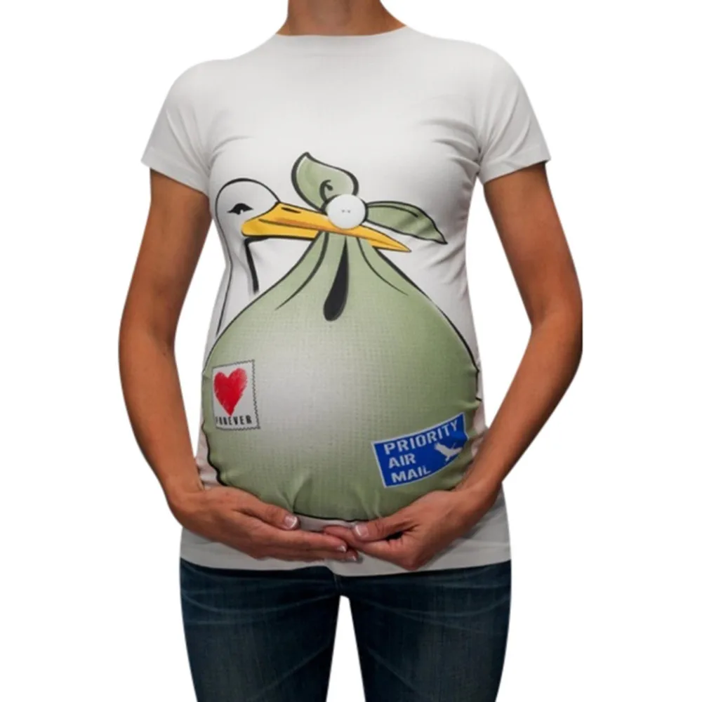 Maternity T-shirt 2019 Women Cotton Clothes Funny Top Short T shirt for Pregnant Photo Props Plus Size Tees | Мать и ребенок
