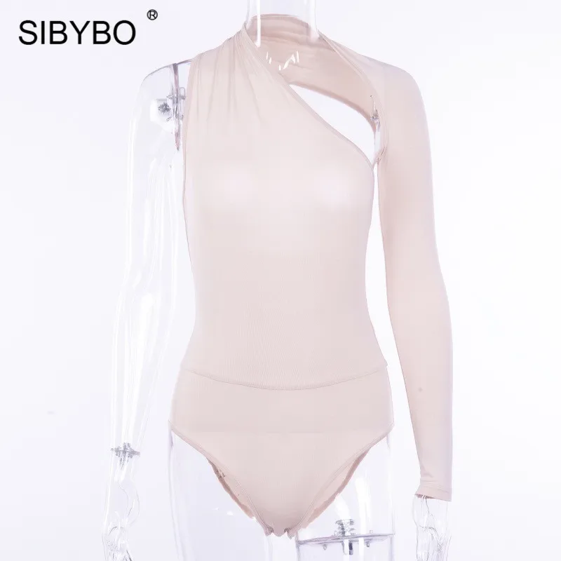 Sibybo, с открытыми плечами, хлопок, сексуальный женский комбинезон, осень, длинный рукав, Облегающий комбинезон, женские вечерние, с открытой спиной, повседневный комбинезон для женщин