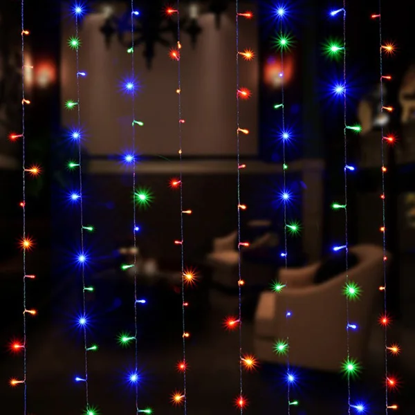Multicolor Lights 3x2 м, 3x3 м, 6x3 м, Luces, занавеска, сосулька, гирлянда, сказочный светильник, Рождественский guirlande, 300 светодиодов, светильник для улицы, вечерние, для прополки, Рождественский Декор - Испускаемый цвет: Multicolor Lights