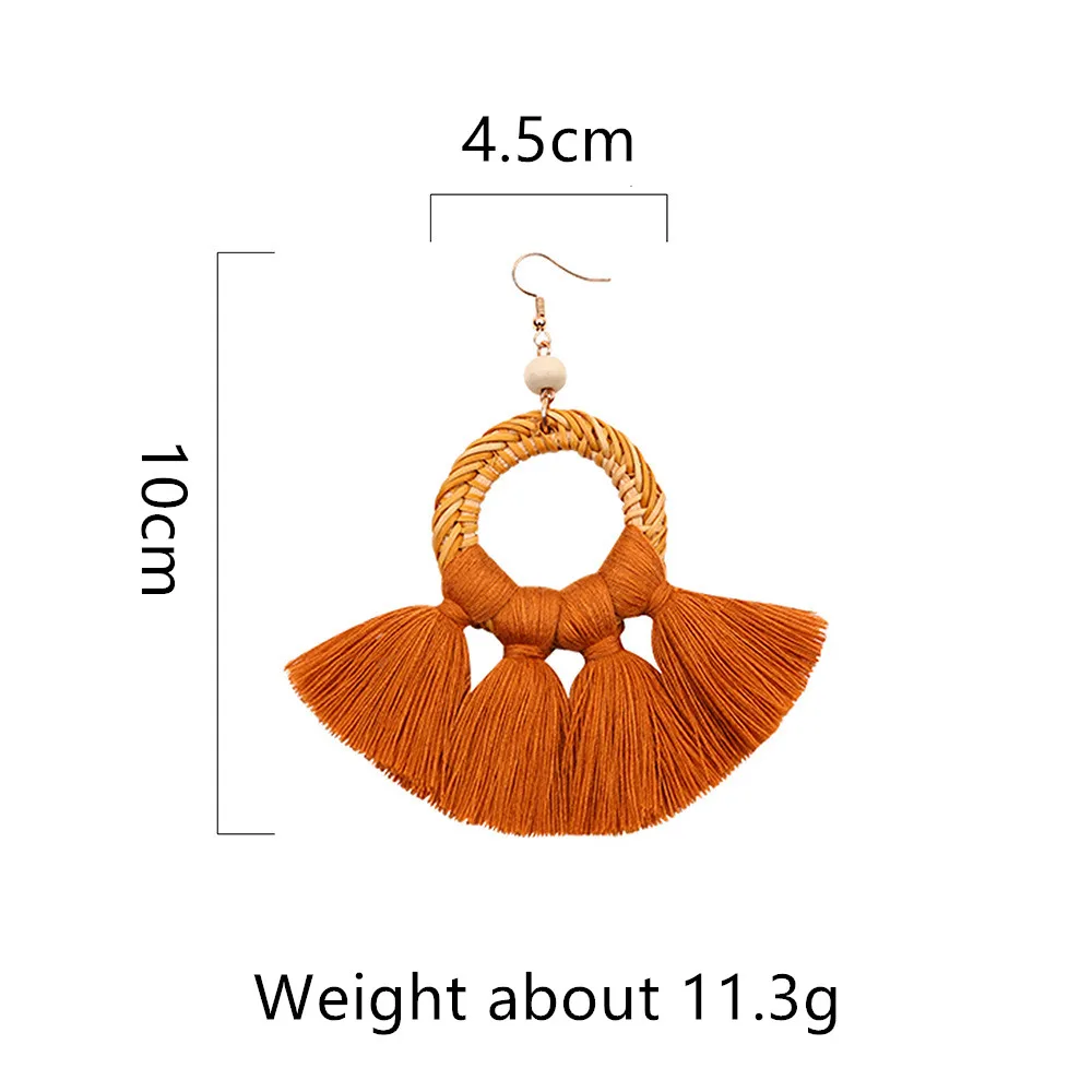 Богемные большие висячие серьги с кисточками для женщин женские эффектные
