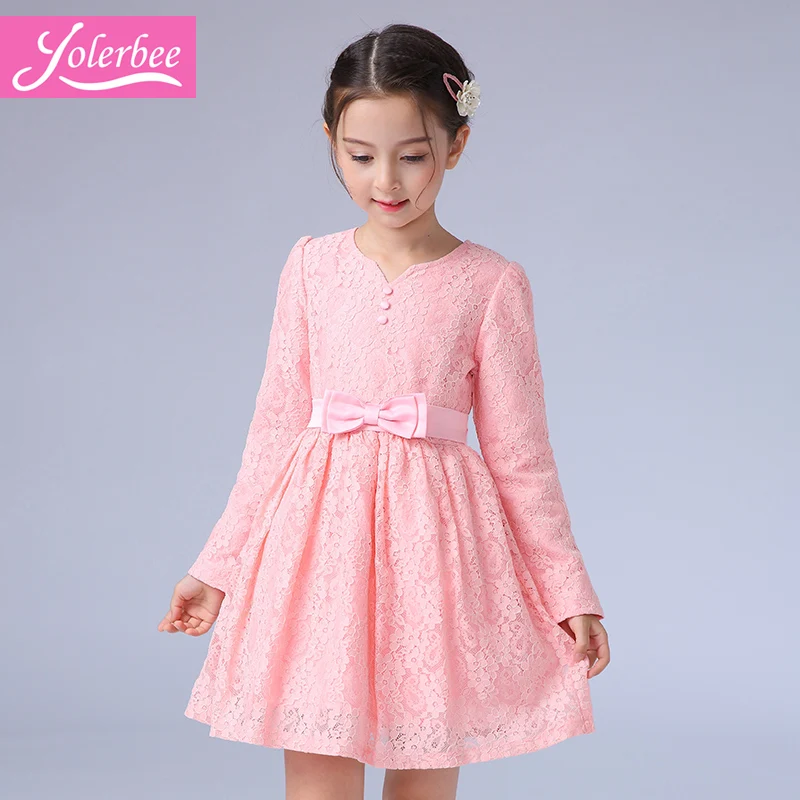 Обувь для девочек платье 2017 Брендовое принцесса с длинным рукавом Цветочные