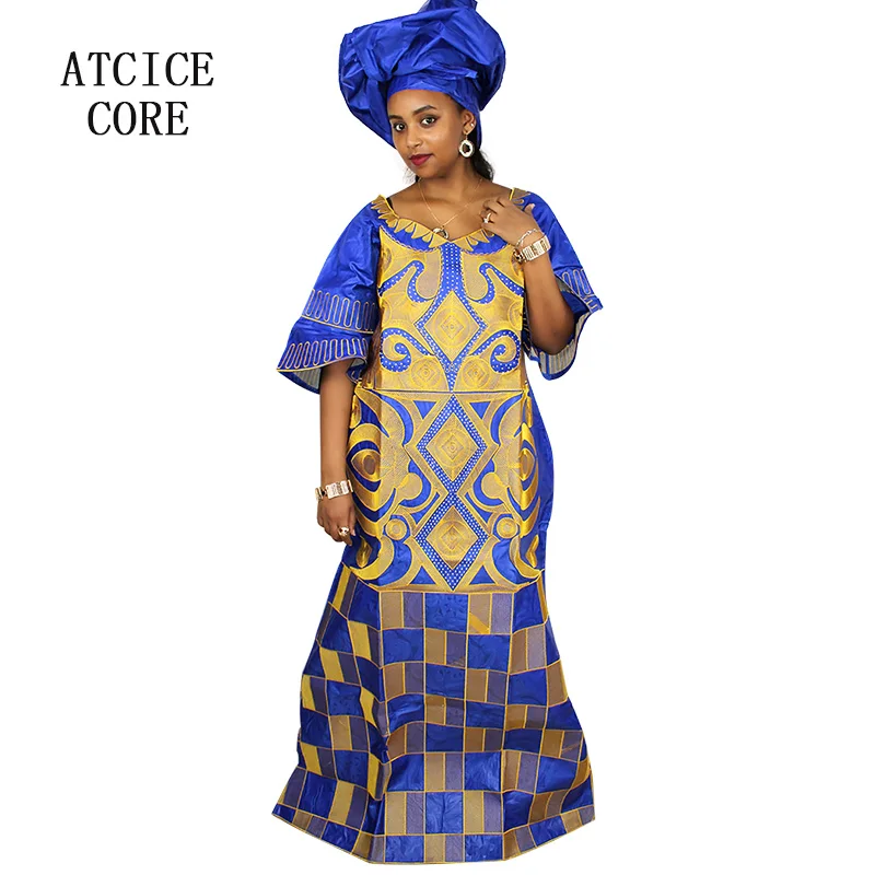 african dresses for woman bazin riche embroidery design long dress A023 | Тематическая одежда и униформа