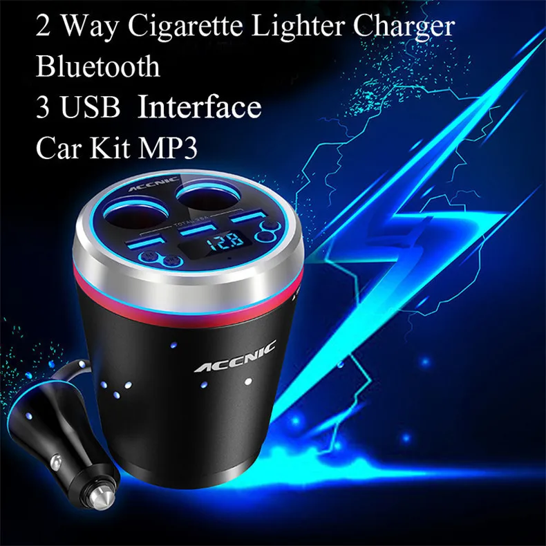 C1 TF/Miscro SD автомобильный музыкальный MP3-плеер Handsfree Bluetooth автомобильный комплект fm-передатчик сигарета Ligther адаптер 3 USB чашка автомобильное зарядное устройство