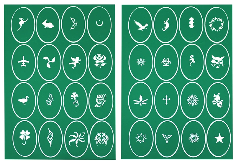 OPHIR 160 шаблоны трафарет для аэрографа временного татуажа тела А4 буклет Set_STE4|airbrush