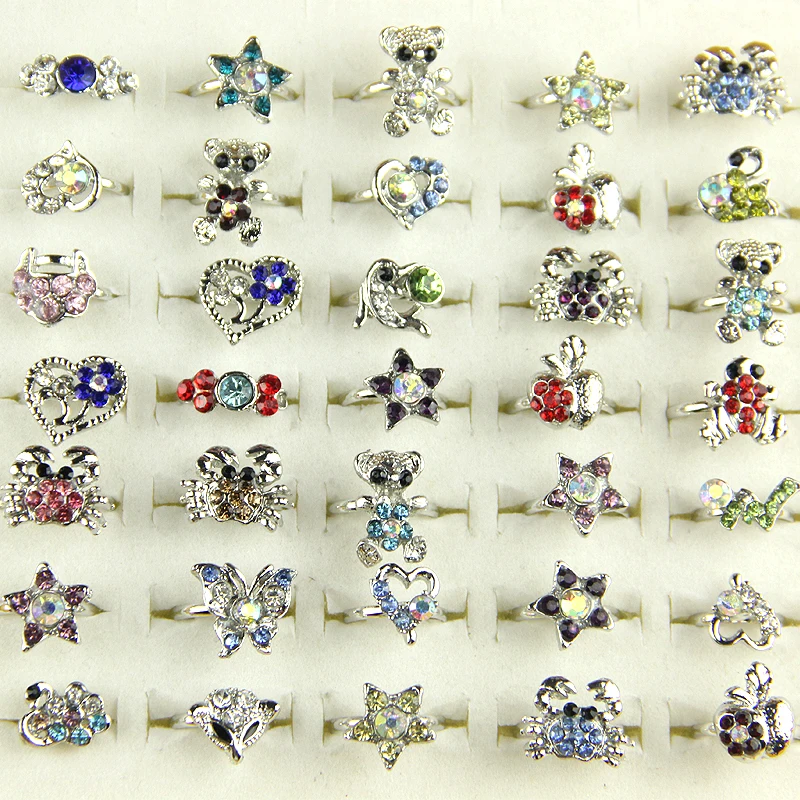 10 шт. Золото Тон Ассорти Дизайн Кристалл милый малыш ребенок вечерние маленькие