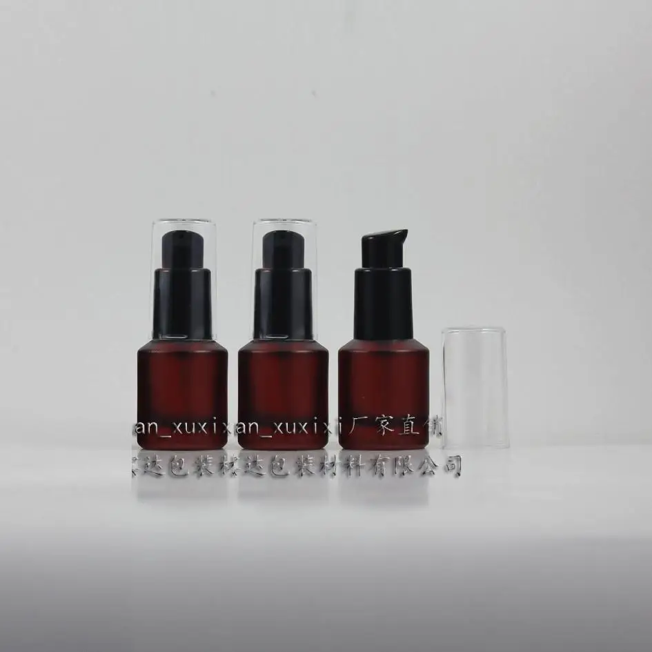 

15ml red frosted Glass lotion bottle with black plastic pump,thick bottom,cosmetic packing,cosmetic bottle,packing for liquid