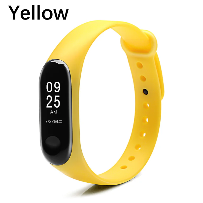 Yellow BOORUI Новое поступление mi Band 3 ремешок mi band 3 Силиконовый ремешок для xiaomi mi 3 браслет сменный Браслет Смарт-браслет аксессуары - Цвет: Yellow