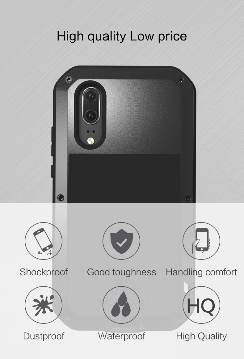 Для HUAWEI P20 Pro Чехол Любовь Мэй Шок Грязь доказательство, водонепроницаемость Металл броня крышка телефона чехол для HUAWEI P20
