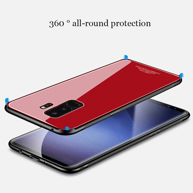 Жесткий чехол из закаленного стекла для Samsung A8 Plus 2018 9H Galaxy S8 S9 S10 Lite S10E NOTE 8 9 мягкий