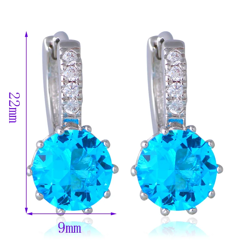 Женские серьги кольца с кристаллами элегантные фиолетовым цирконием|jewelry mean|jewelry