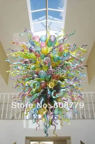 

Elegant Lighting Hotel Hand Blown Glass Long Chandeliers
