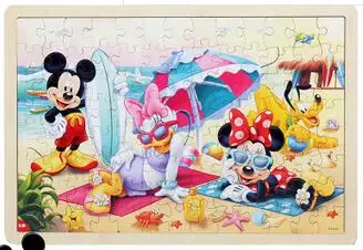 Disney замороженные Микки и Минни Маус София головоломки 100 шт. обучения Развивающие интересные деревянные игрушки для детей подарок развивающие игрушки пазлы развивающие игрушки для детей головоломка игрушка бизиборд