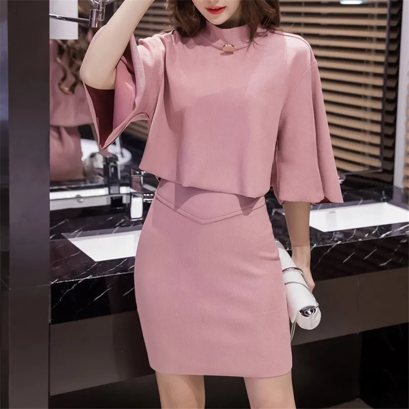 Комплект из 2 предметов Офисная Женская юбка и рубашки осенняя Элегантная блузка