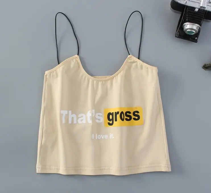 Для женщин, harajuku, Женская майка, розовая, сексуальная, thats gross, I love it, с буквенным узором, милая, кроп-топ, кроп-топ, camis