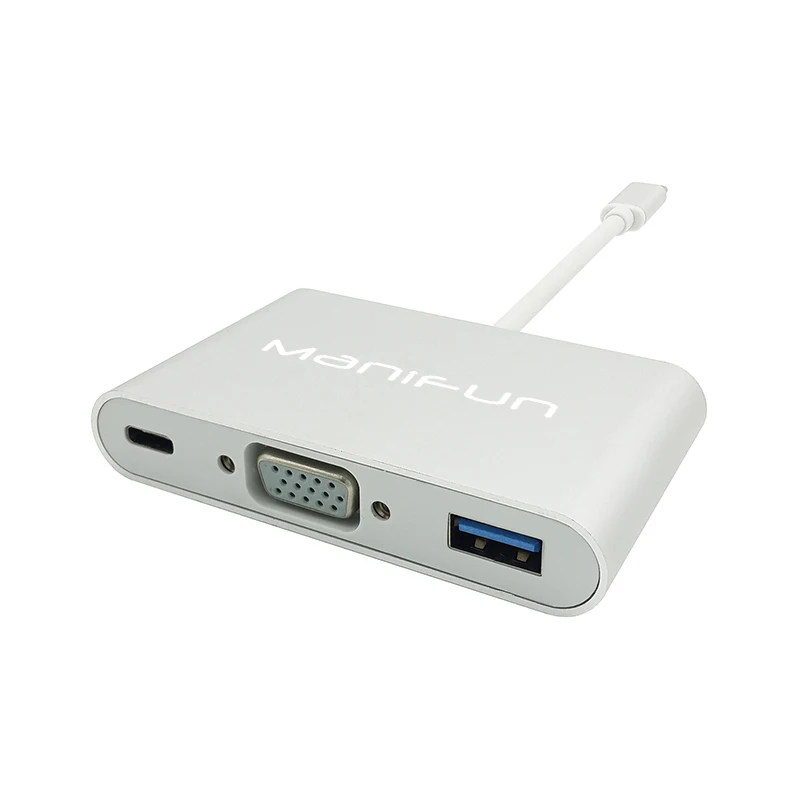 USB C VGA адаптер Тип к конвертер 1080 P с зарядкой type Thunderbolt 3 для Apple Macbook ChromeBook Pixel VGA|to