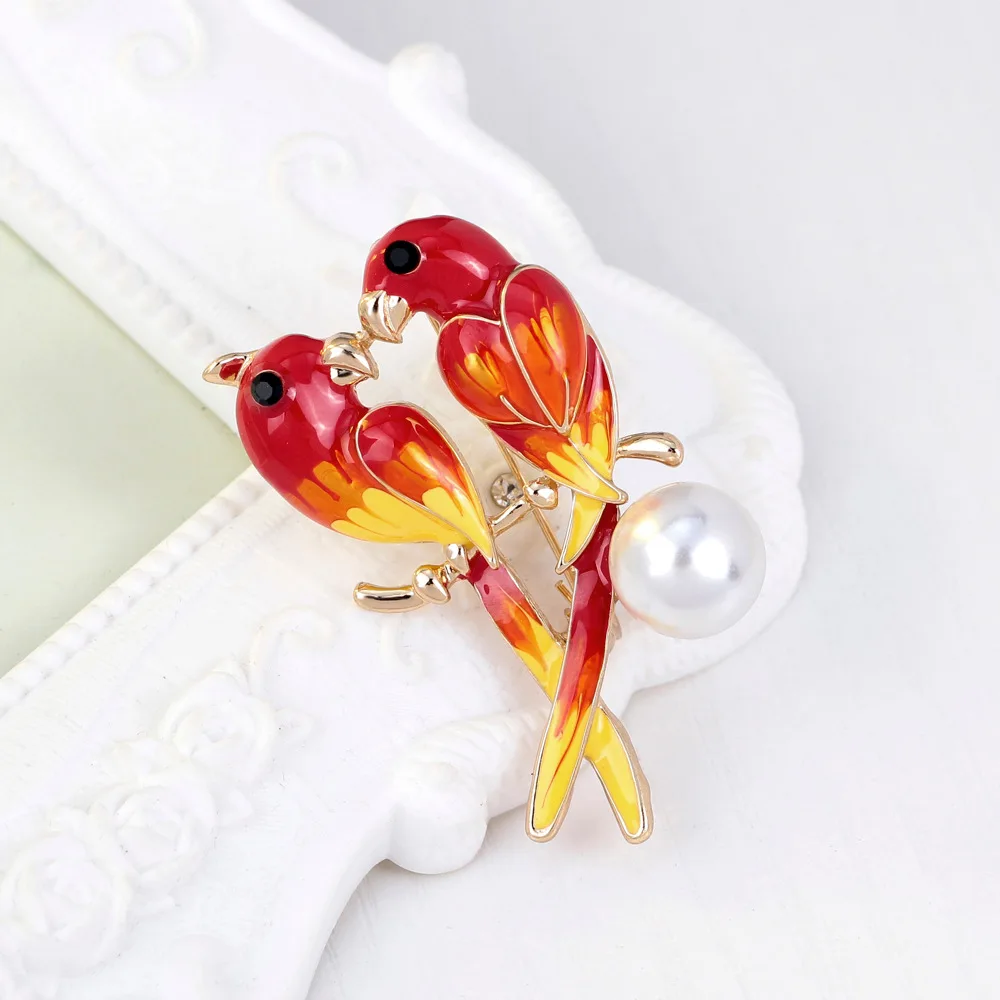 Новая мода животных птиц Эмаль Брошь Pin Для женщин брошь Король корсаж ювелирные