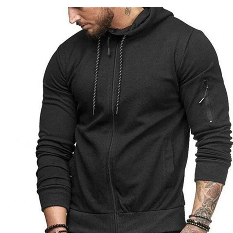 2019 популярный стиль мужской тонкий спортивный кардиган толстовка с капюшоном