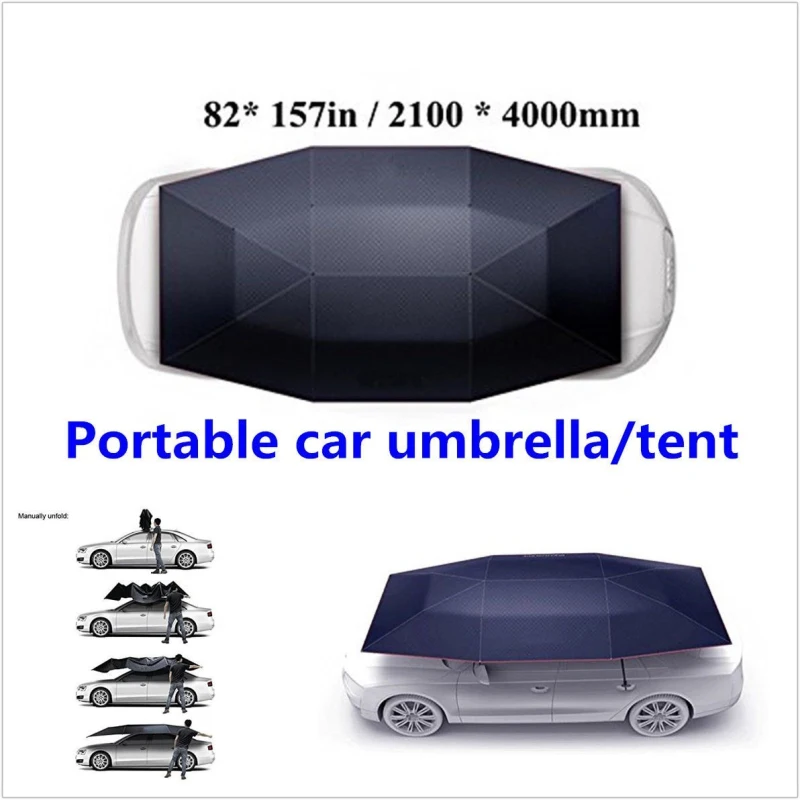 저렴한 반자동 야외 휴대용 자동차 텐트 우산 자외선 차단 차양 커버